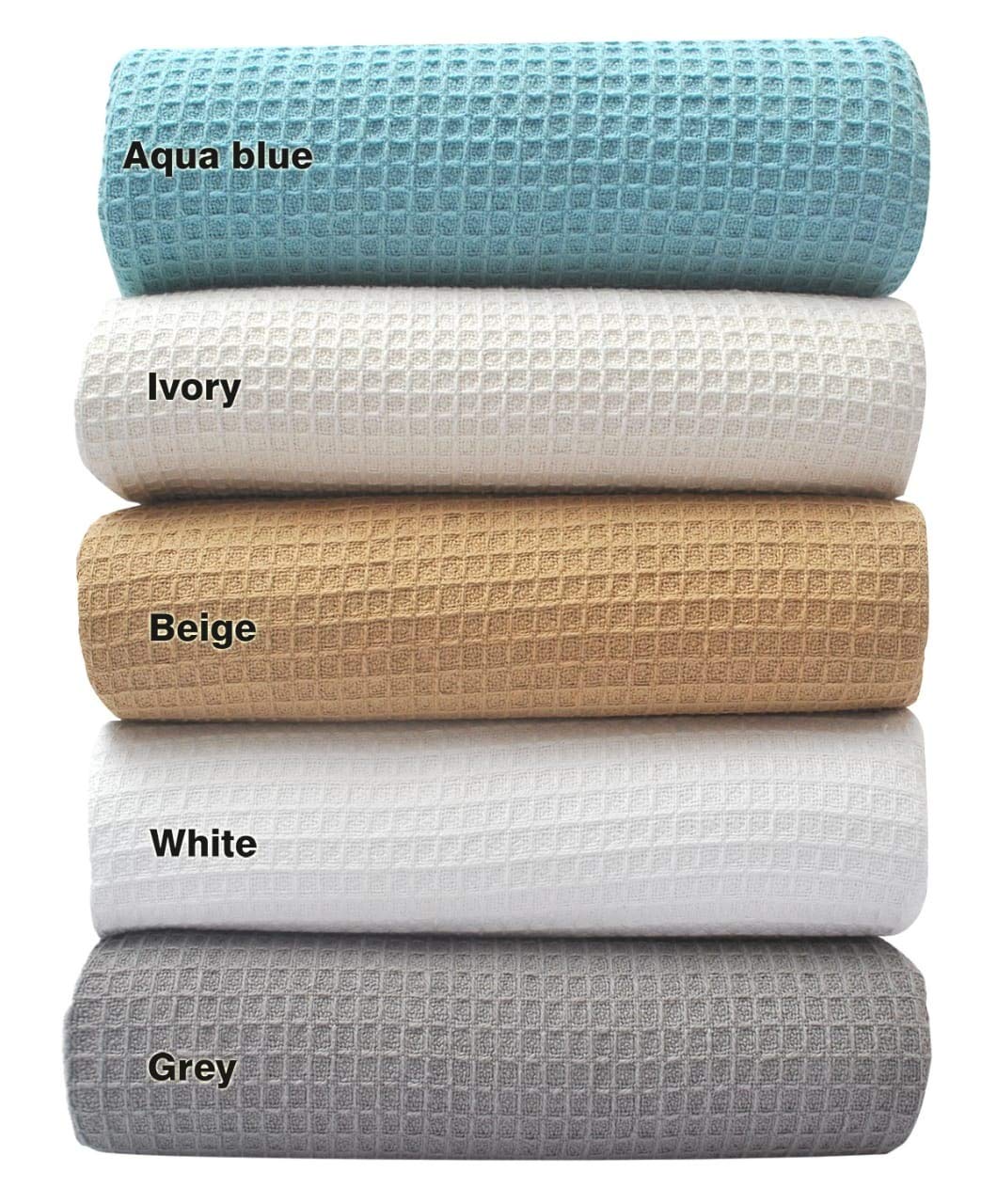 Tex Trend 100% Cotton Waffle Weave Blanket King Size for Bed Lightweight Cotton Blanket - 108"x90" Soft Woven and Breathable Home Decor Blanket for Sofa Bed Chair - White