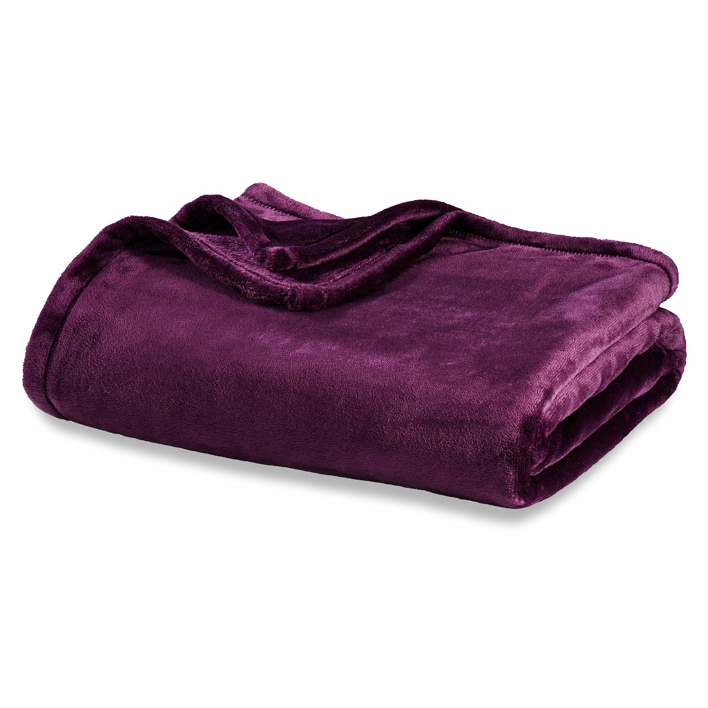 Berkshire Blanket Classic VelvetLoft® Solid Bed BlanketTwin Size Bed BlanketLightweight Soft Fuzzy Plush Blanket for Bed and CouchEggplant Purple60x92 Inches