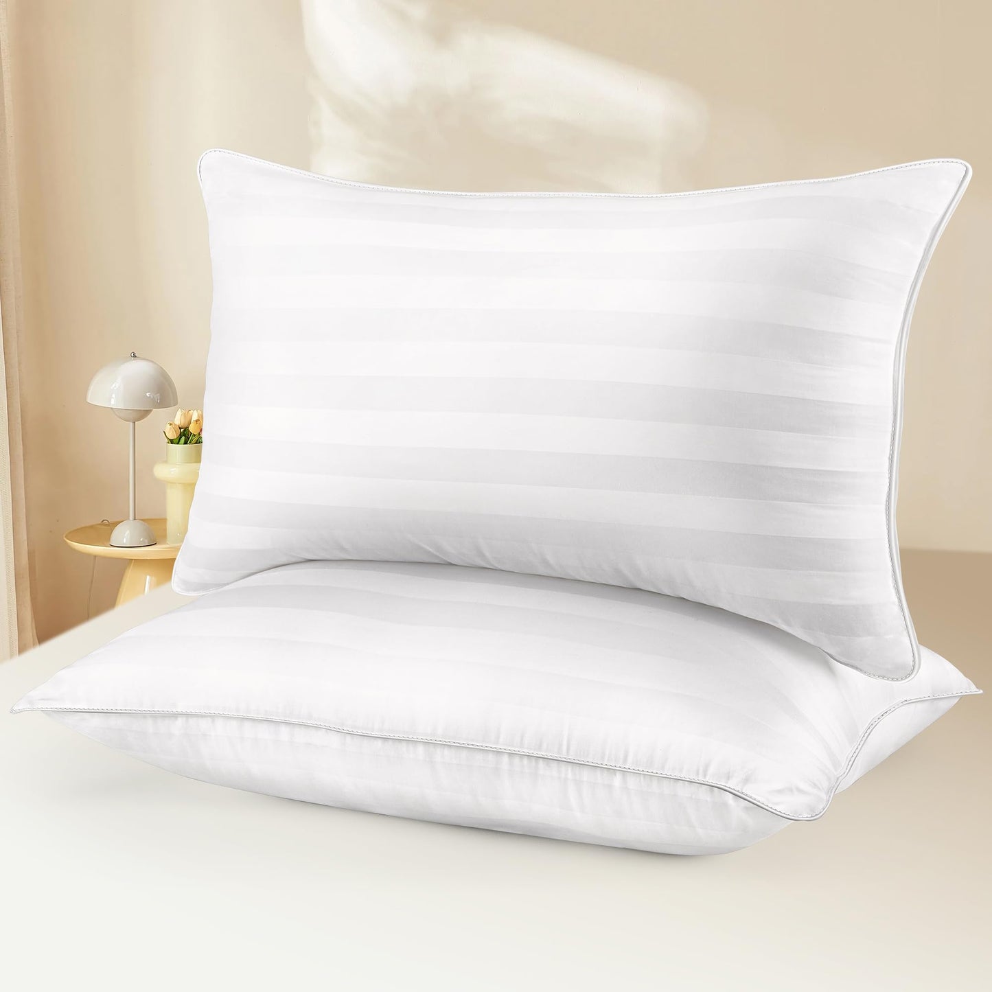 Down Alternative Bed Pillows – White | Queen | Set of 2