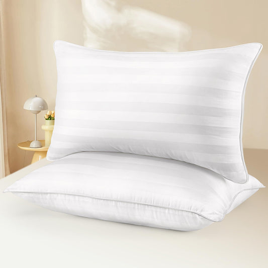 Down Alternative Bed Pillows – White | Queen | Set of 2