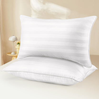 Down Alternative Bed Pillows – White | Queen | Set of 2