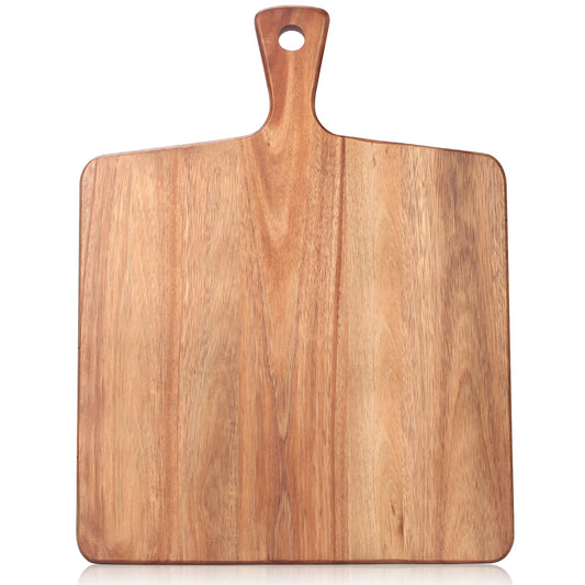 Gtencemen Large Acacia Wood Cutting Board with Handle Wooden Charcuterie Board Kitchen Chopping Block for Meat Cheese Vegetable Bread Fruit Serving Boards Wood Butcher Block Carving Board 17" X 13"