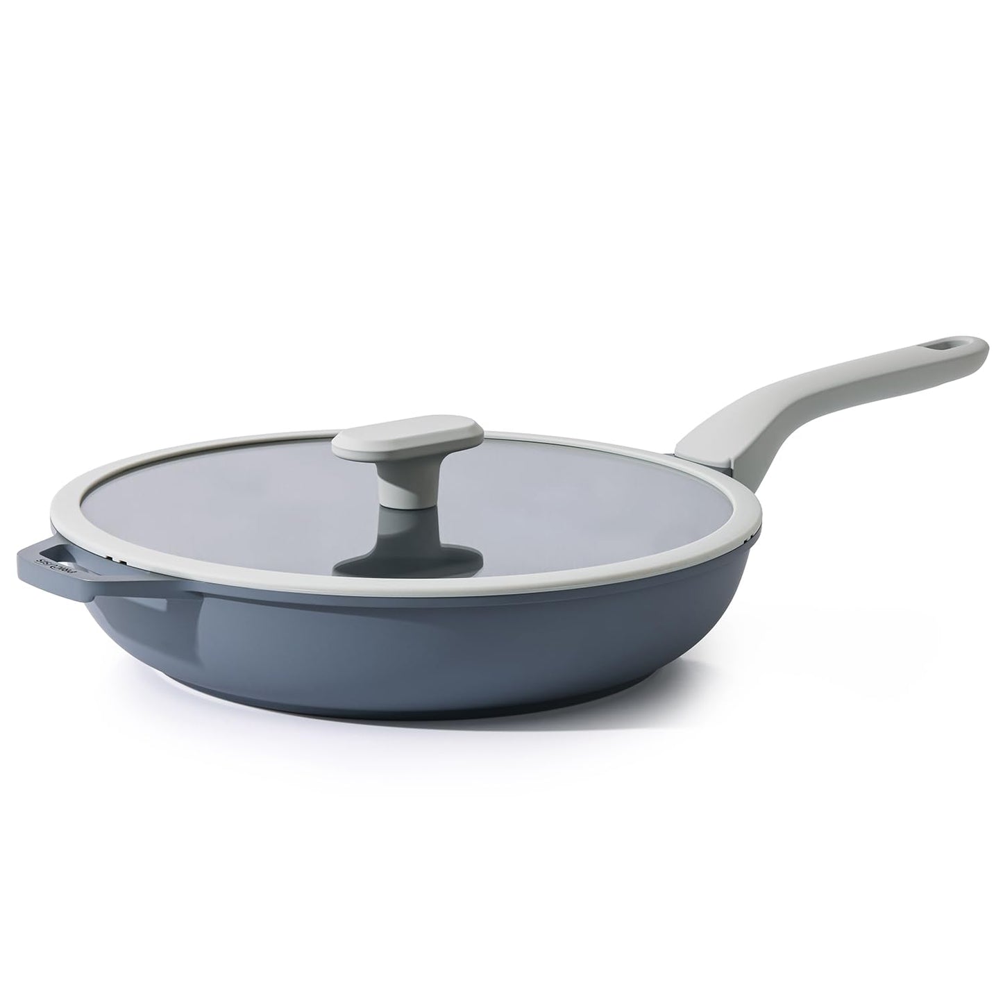PRICUSIS Nonstick Ceramic Frying Pan with Lid Non Toxic Nonstick Pan Skillet Healthy Egg Pan Nonstick Omelet Pan Chefs Pan PTFE PFOA & PFAS Free Induction Compatible (12Inch W/L)