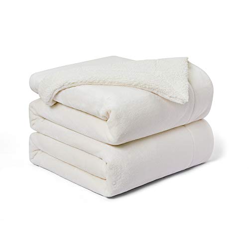 Sherpa Fleece Blanket – Off White | Queen (90×90)