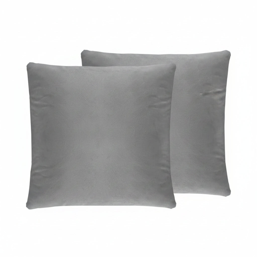 NEXCOVER Velvet Pillow Covers - Pack of 2 Pillowcases 20 x 20 Inch Throw Pillow Cover Decorative Square Pillowcase Soft Cushion Case Fade Resistant Pillow Case for Bedroom Sofa Couch Grey