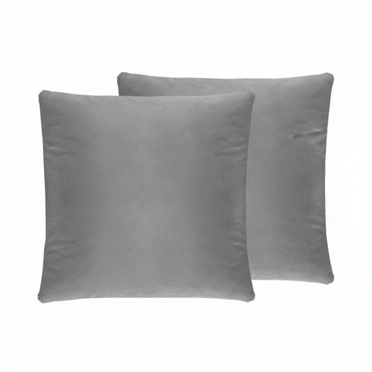 NEXCOVER Velvet Pillow Covers - Pack of 2 Pillowcases 20 x 20 Inch Throw Pillow Cover Decorative Square Pillowcase Soft Cushion Case Fade Resistant Pillow Case for Bedroom Sofa Couch Grey